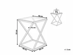 Beliani Mesa Auxiliar De Vidrio Transparente/dorado 40 X 40 Cm BEVERLY 15 Beliani Mesa Auxiliar De Vidrio Transparente/dorado 40 X 40 Cm BEVERLY -Mesas comercio undef src sa picid 815117 type whitesh image