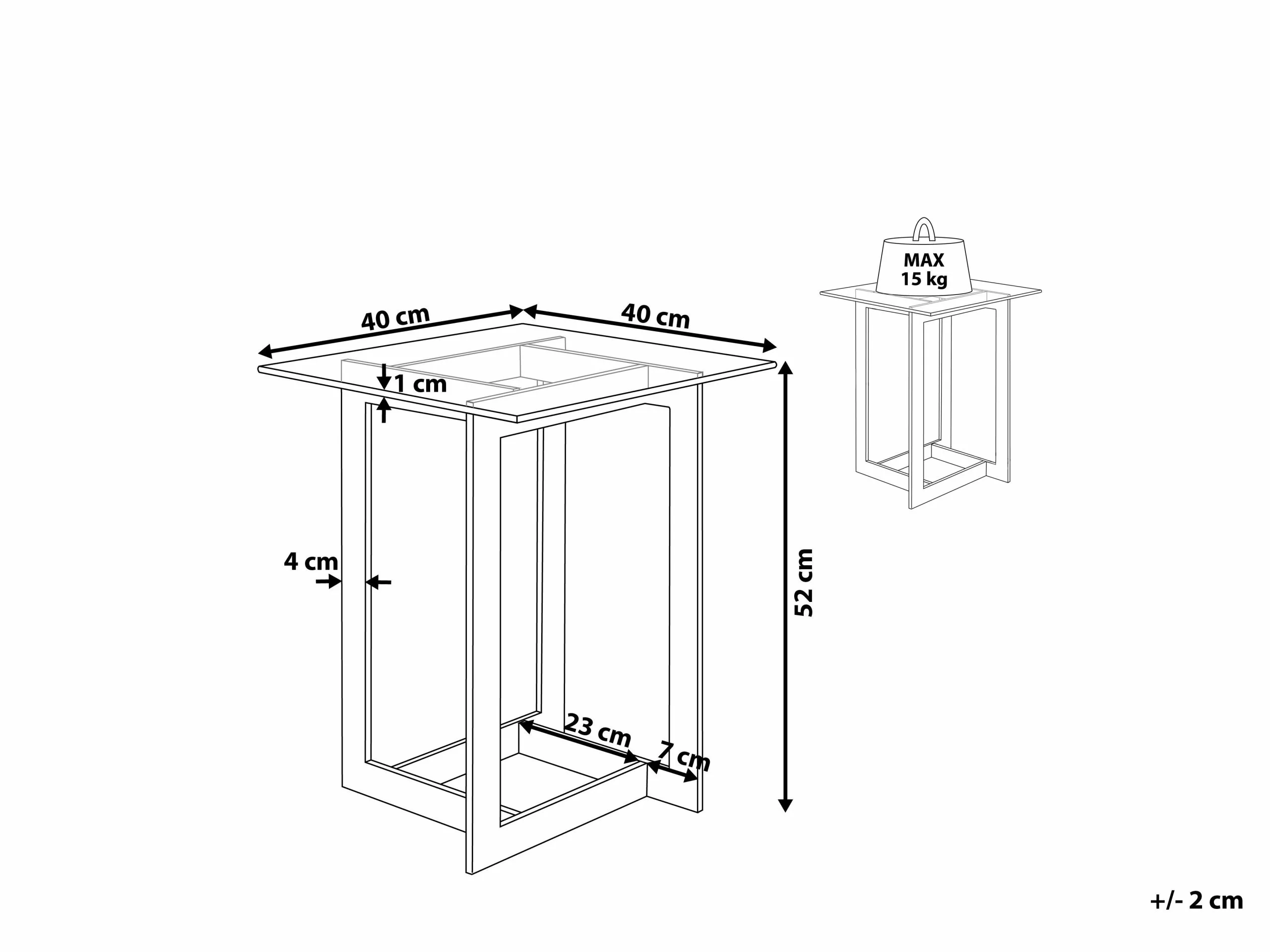 Beliani Mesa Auxiliar De Vidrio Transparente/dorado 40 X 40 Cm CRYSTAL 9 Beliani Mesa Auxiliar De Vidrio Transparente/dorado 40 X 40 Cm CRYSTAL - Imagen 7