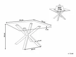 Beliani Mesa De Centro De Vidrio Templado Transparente/plateado 70 X 70 Cm STARLIGHT -Mesas comercio undef src sa picid 817077 type whitesh image