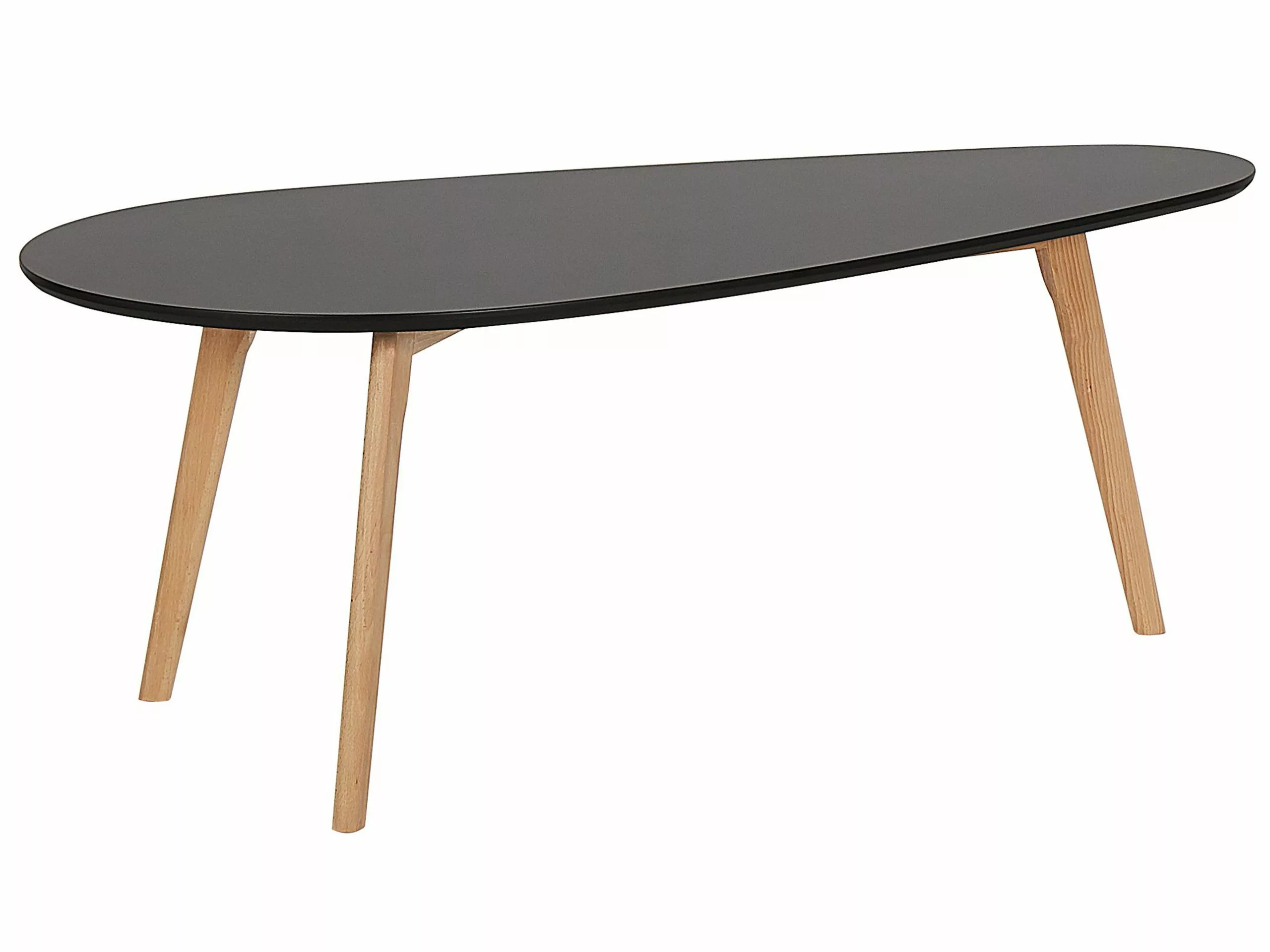 Beliani Conjunto De 2 Mesas De Centro Negro/madera Clara FLY III - Imagen 3