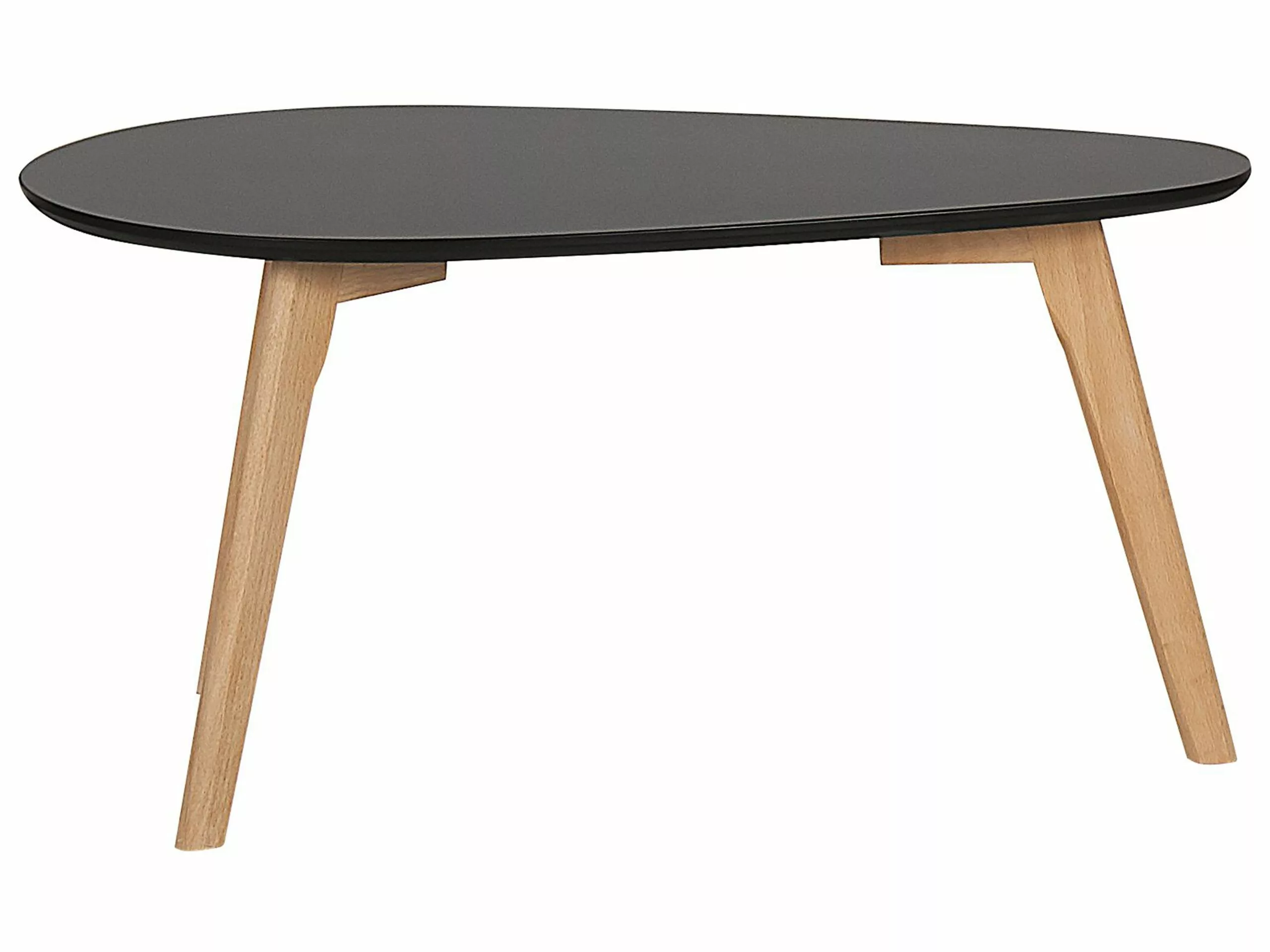 Beliani Conjunto De 2 Mesas De Centro Negro/madera Clara FLY III - Imagen 4