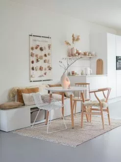 Beliani Mesa De Comedor Blanco/madera Clara Varios Tamaños BOVIO -Mesas comercio undef src sa picid 818925 type whitesh image