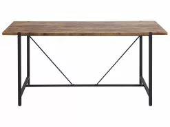 Beliani Mesa De Comedor Madera Oscura/negro 160 X 80 Cm SARITAS -Mesas comercio undef src sa picid 820726 type whitesh image