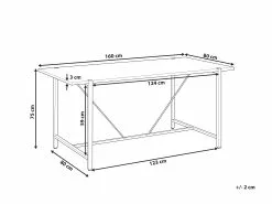 Beliani Mesa De Comedor Madera Oscura/negro 160 X 80 Cm SARITAS -Mesas comercio undef src sa picid 820729 type whitesh image