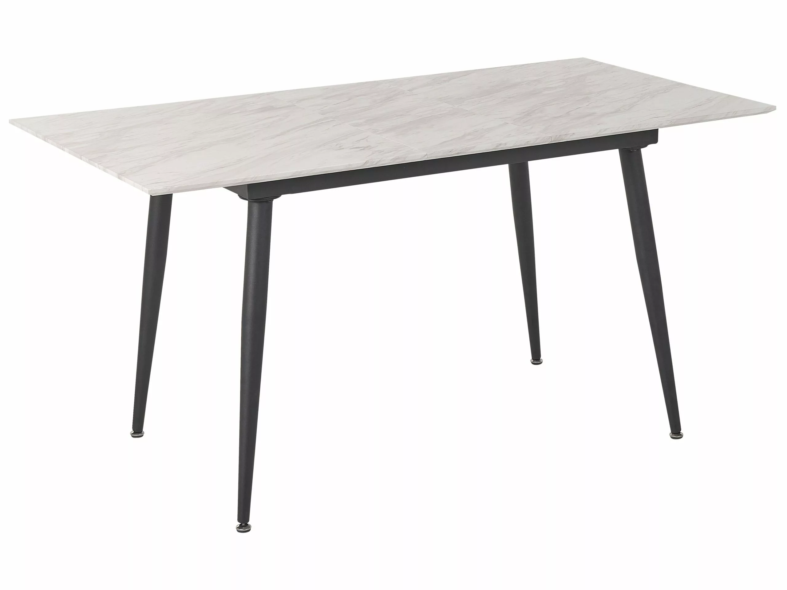 Beliani Mesa De Comedor Extensible Blanco/negro 120/150 X 80 Cm EFTALIA