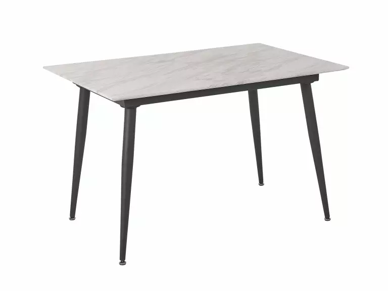 Beliani Mesa De Comedor Extensible Blanco/negro 120/150 X 80 Cm EFTALIA - Imagen 4