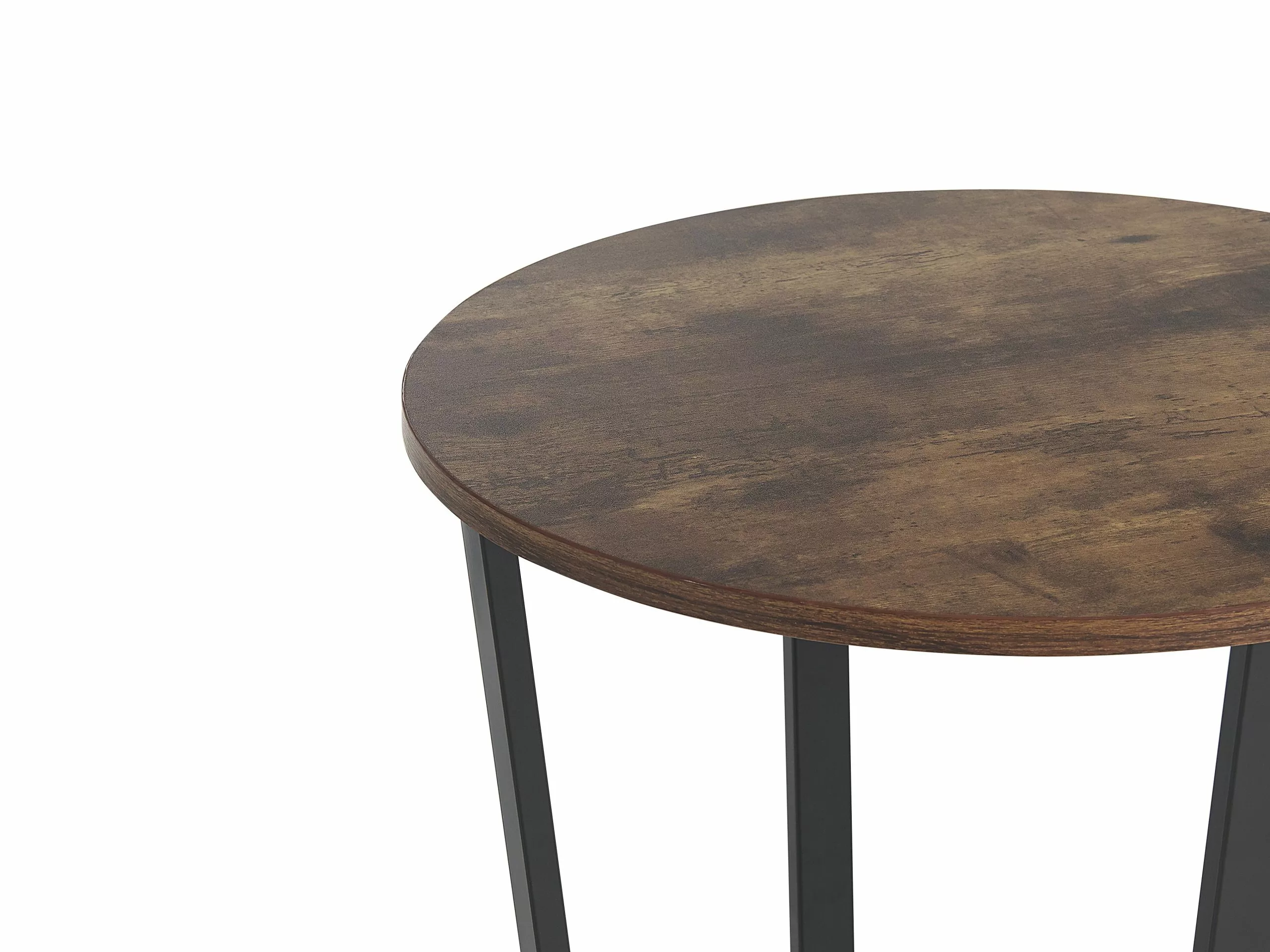 Beliani Mesa Auxiliar Madera Oscura/negro ⌀ 50 Cm ORICK - Imagen 3