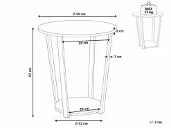 Beliani Mesa Auxiliar Madera Oscura/negro ⌀ 50 Cm ORICK -Mesas comercio undef src sa picid 821110 type whitesh image