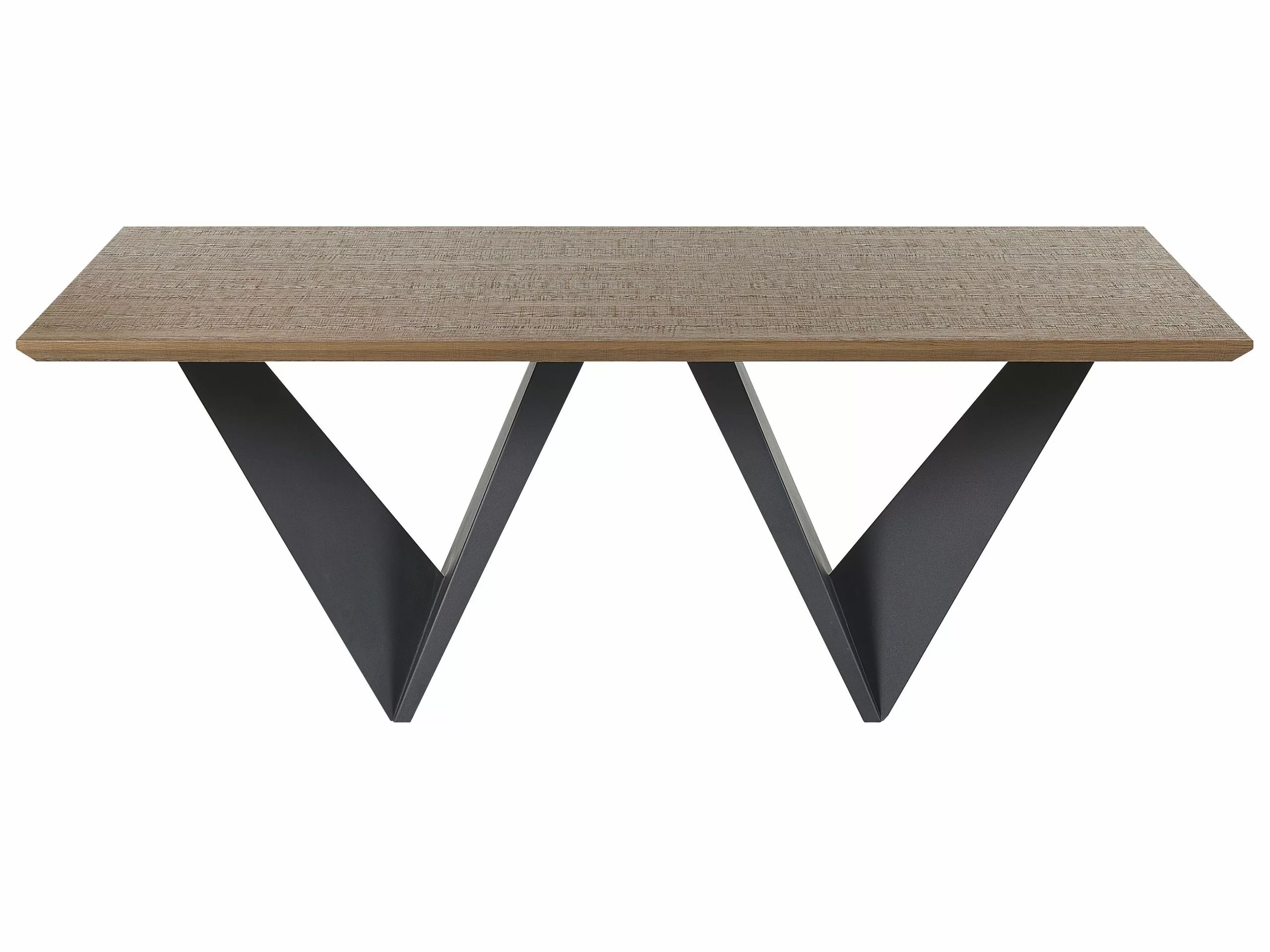 Beliani Mesa De Comedor Madera Oscura/negro 200 X 100 Cm SINTRA - Imagen 4
