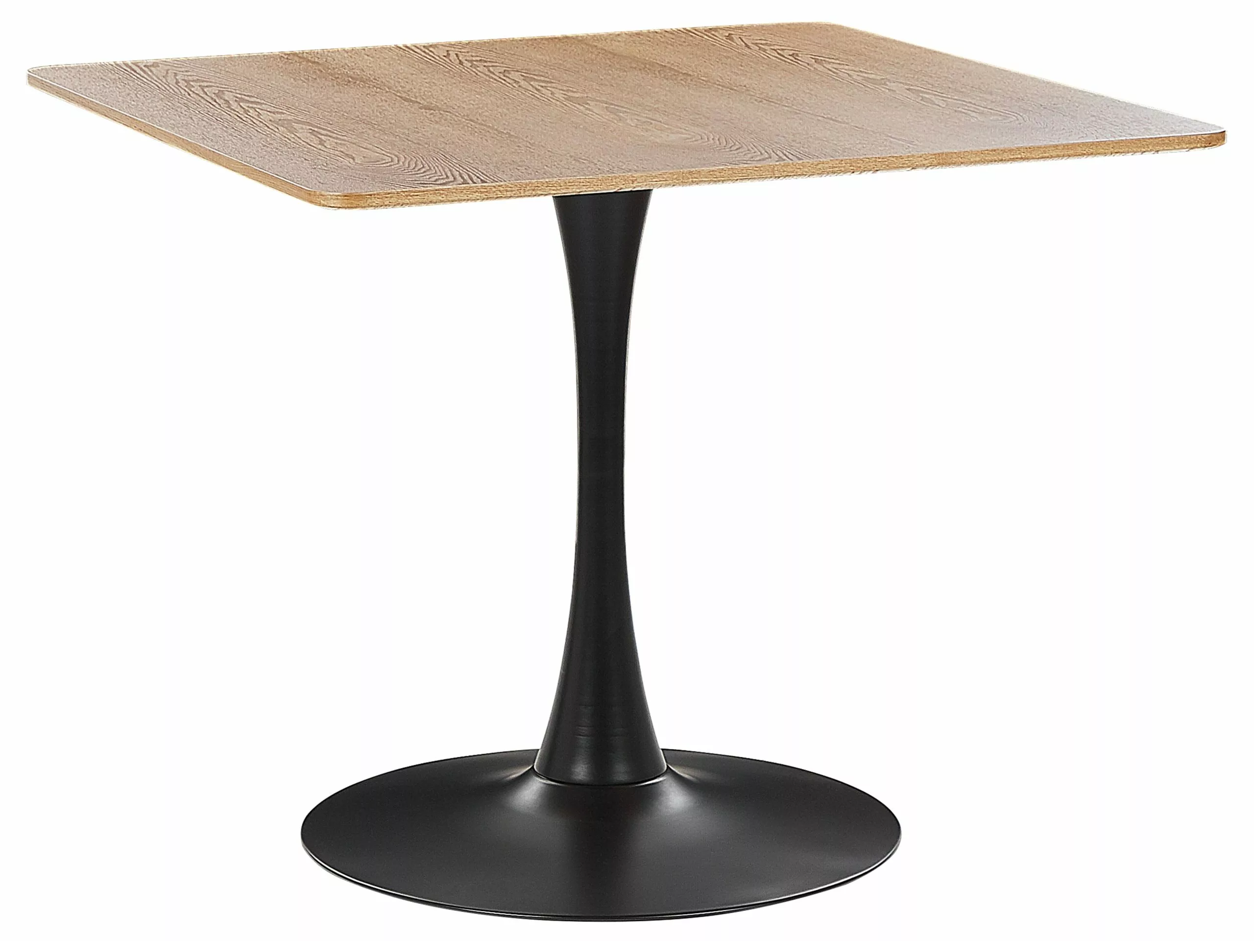 Beliani Mesa De Comedor Madera Clara/negro 90 X 90 Cm BOCA 3 Beliani Mesa De Comedor Madera Clara/negro 90 X 90 Cm BOCA