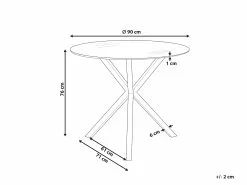 Beliani Mesa De Comedor De Vidrio Templado Dorado ⌀ 90 Cm SAVONI -Mesas comercio undef src sa picid 821726 type whitesh image