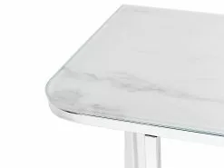 Beliani Consola De Vidrio Templado Blanco/plateado 100 X 35 Cm CALVERT -Mesas comercio undef src sa picid 823492 type whitesh image