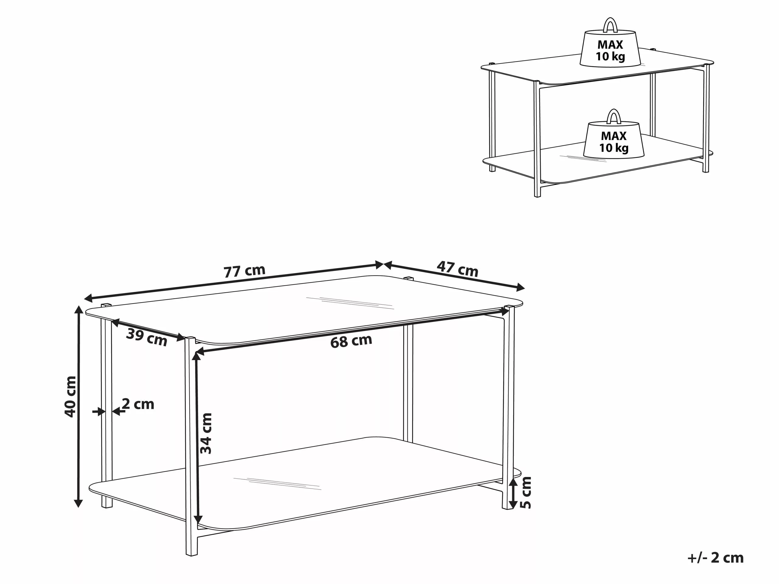 Beliani Mesa De Centro De Vidrio Templado Negro/blanco 77 X 47 Cm GLOSTER 10 Beliani Mesa De Centro De Vidrio Templado Negro/blanco 77 X 47 Cm GLOSTER - Imagen 8