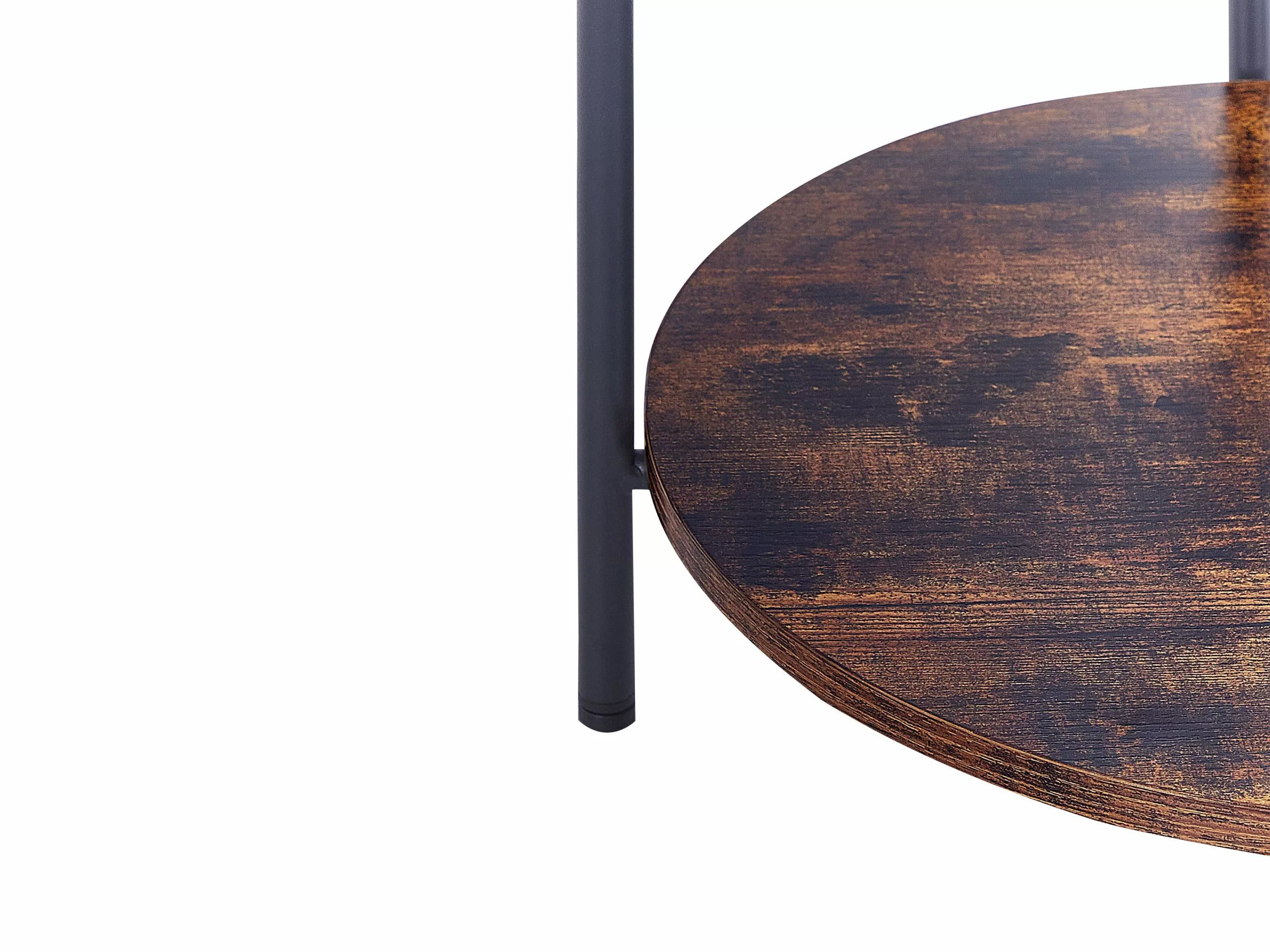 Beliani Mesa Auxiliar De Metal Negro/madera Oscura ⌀ 41 Cm BORDEN 8 Beliani Mesa Auxiliar De Metal Negro/madera Oscura ⌀ 41 Cm BORDEN - Imagen 6