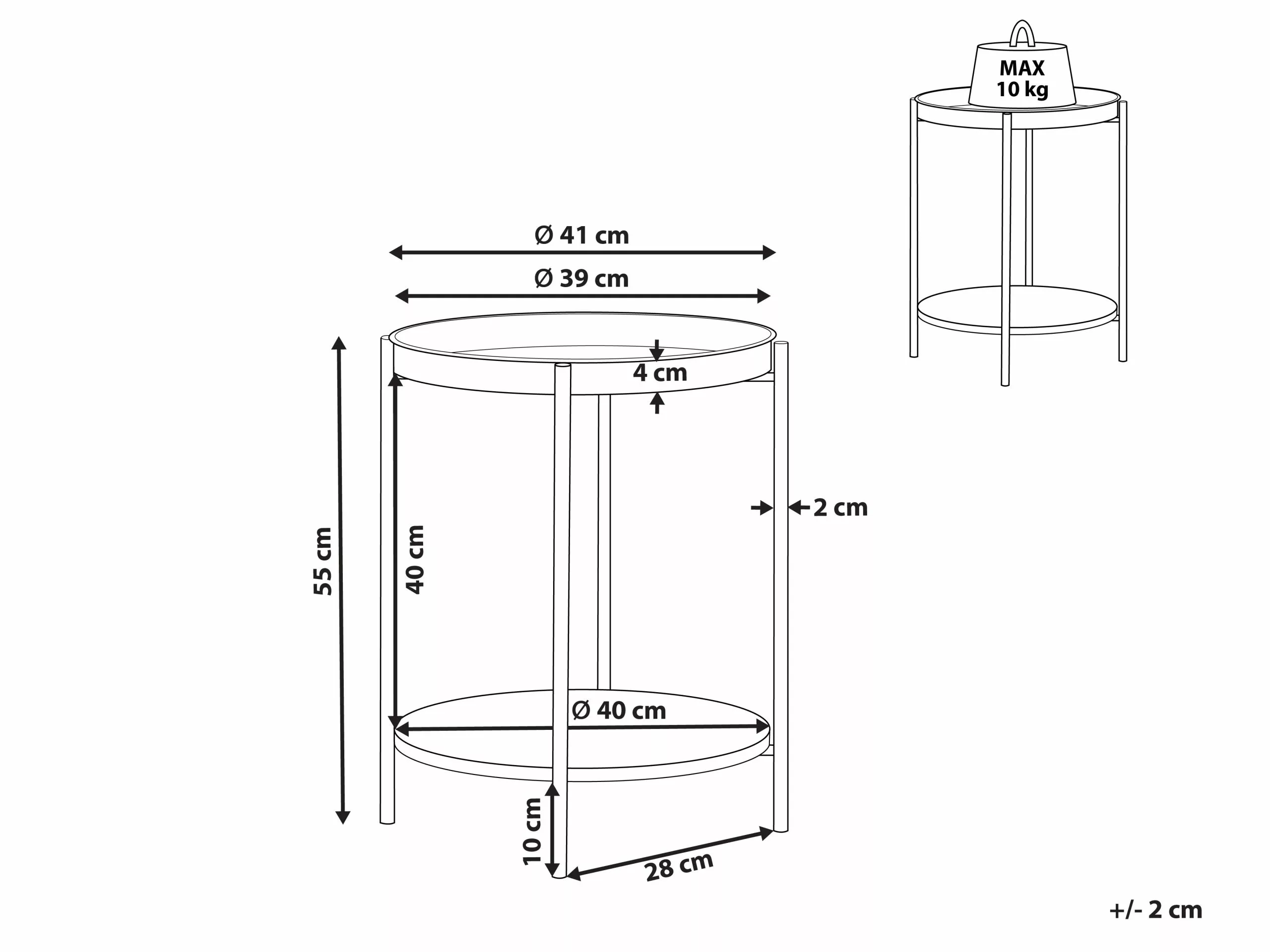 Beliani Mesa Auxiliar De Metal Negro/madera Oscura ⌀ 41 Cm BORDEN 11 Beliani Mesa Auxiliar De Metal Negro/madera Oscura ⌀ 41 Cm BORDEN - Imagen 9