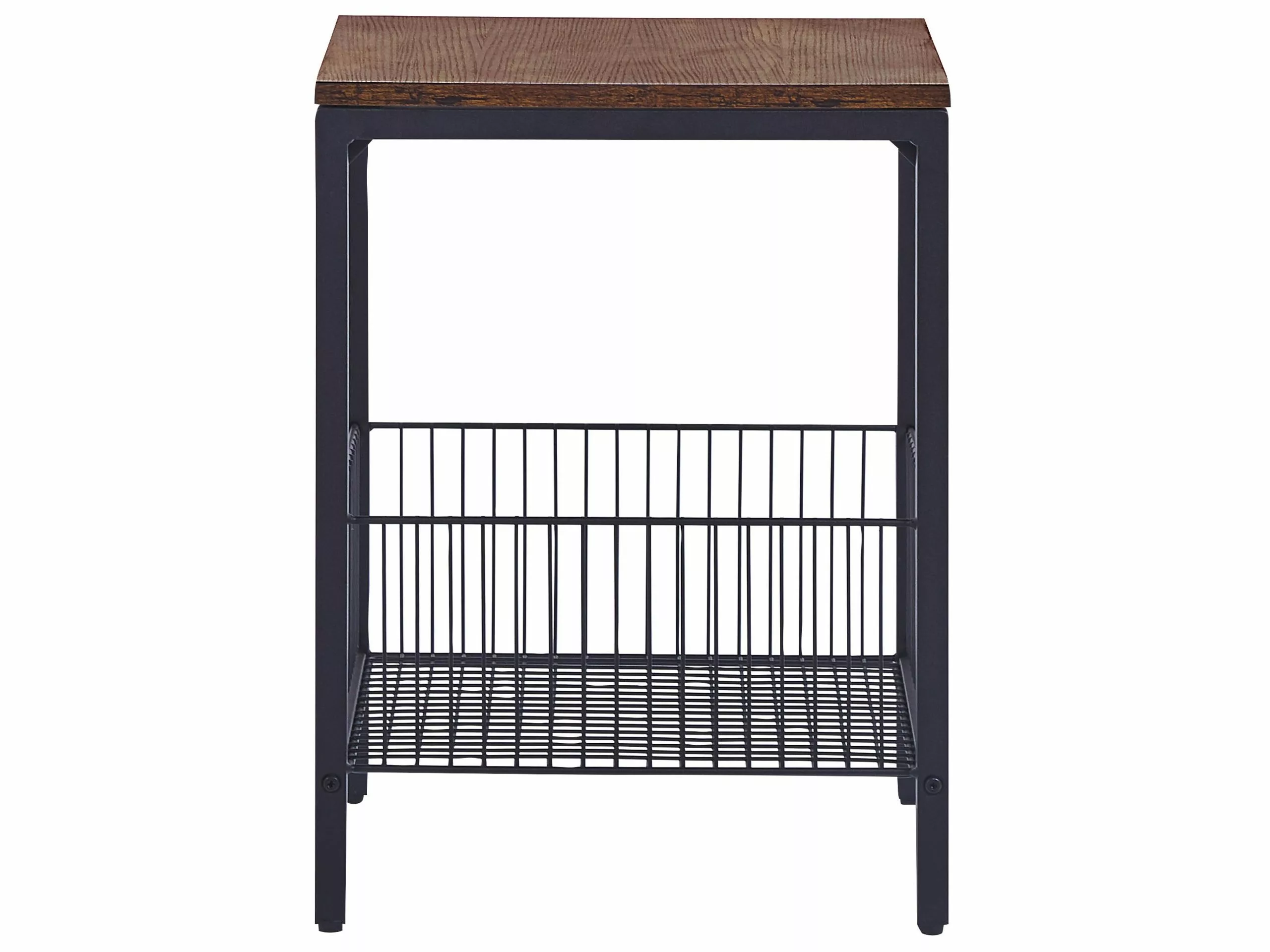 Beliani Mesa Auxiliar Madera Oscura/negro 40 X 40 Cm KENNER - Imagen 3