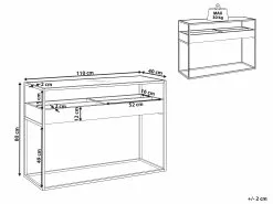 Beliani Consola De Vidrio Templado/metal Negro/madera Oscura 110 X 40 Cm WACO -Mesas comercio undef src sa picid 825581 type whitesh image