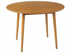 Beliani Mesa De Comedor Madera Clara ⌀ 110 Cm RADAN