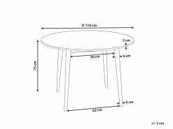 Beliani Mesa De Comedor Madera Clara ⌀ 110 Cm RADAN -Mesas comercio undef src sa picid 826934 type whitesh image