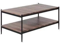 Beliani Mesa De Centro Madera Oscura/negro 100 X 52 Cm AVOCA