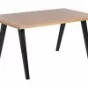 Beliani Mesa De Comedor Madera Clara/negro 150 X 90 Cm LENISTER