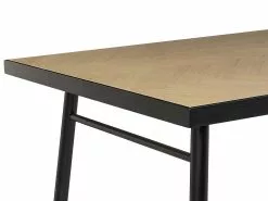 Beliani Mesa De Comedor Madera Clara/negro 180 X 90 Cm IVORIE -Mesas comercio undef src sa picid 837815 type whitesh image