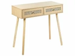 Beliani Consola De Madera Clara 88 X 40 Cm ODELL