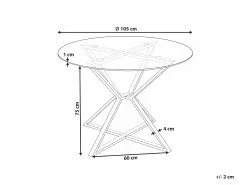 Beliani Mesa De Comedor De Vidrio Templado Transparente/plateado ⌀ 105 Cm BOSCO 11 Beliani Mesa De Comedor De Vidrio Templado Transparente/plateado ⌀ 105 Cm BOSCO -Mesas comercio undef src sa picid 850597 type whitesh image