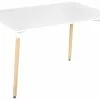 Beliani Mesa De Comedor Blanco/madera Clara 120 X 80 Cm NEWBERRY