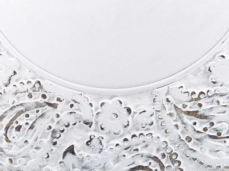 Beliani Mesa Auxiliar De Madera De Mango Blanco Crema ⌀ 53 Cm ELARA - Imagen 5