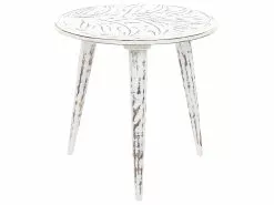 Beliani Conjunto De 2 Mesas De Madera De Mango Blanco Crema CHANDRA -Mesas comercio undef src sa picid 852145 type whitesh image