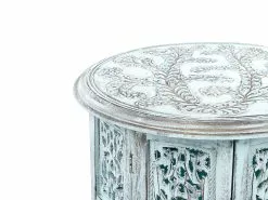 Beliani Mesa Auxiliar De Madera De Mango Azul Claro ⌀ 45 Cm BORAI 10 Beliani Mesa Auxiliar De Madera De Mango Azul Claro ⌀ 45 Cm BORAI -Mesas comercio undef src sa picid 852174 type whitesh image