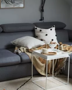 Beliani Mesa Auxiliar De Metal Blanco 38 X 38 Cm SAXON -Mesas comercio undef src sa picid 853790 type whitesh image