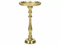 Beliani Mesa Auxiliar De Metal Dorado ⌀ 35 Cm TIMARU